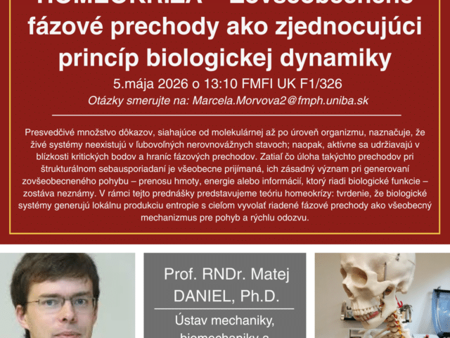 Prednáška prof. Daniela 5.5.2026 o 13:10, FMFI F1/326